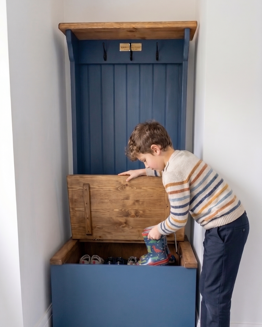 The Higham Slimline Hall Tree | Flip-Top Storage Bench & Any Farrow & Ball Colour | Prices from £400