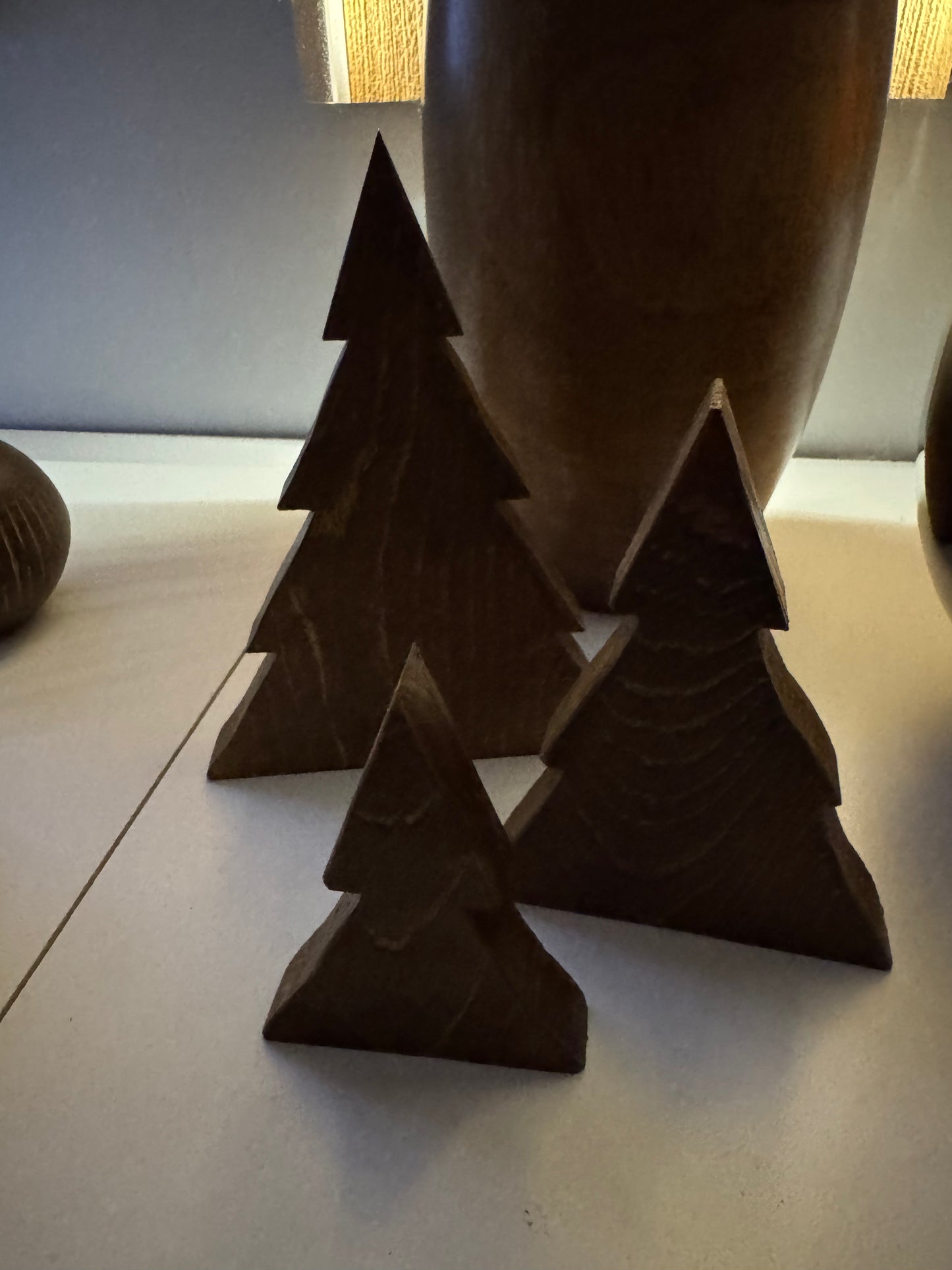 Set of 3 Wooden Christmas Trees – Handcrafted Rustic Decor. FREE Delivery..
