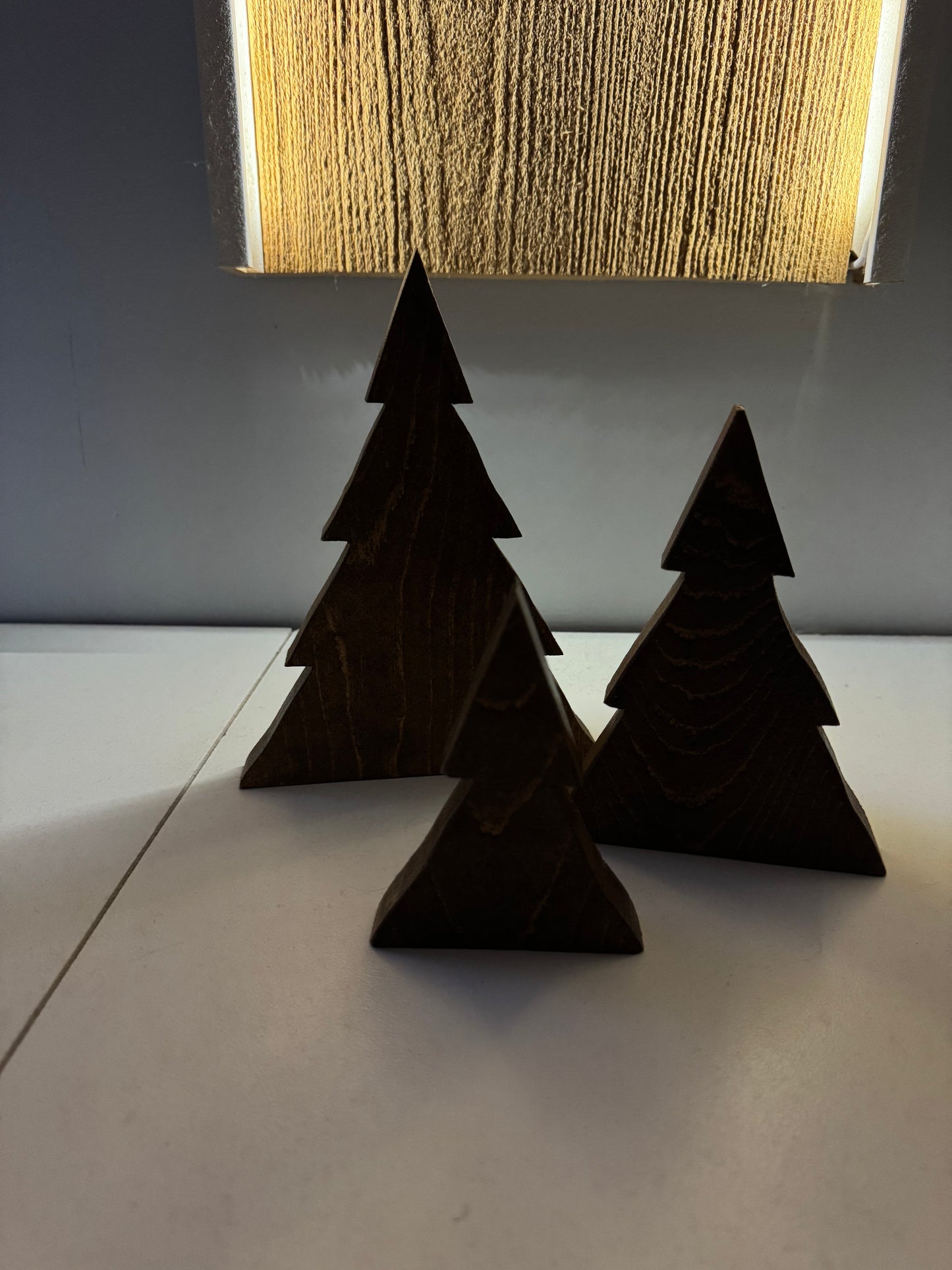 Set of 3 Wooden Christmas Trees – Handcrafted Rustic Decor. FREE Delivery..