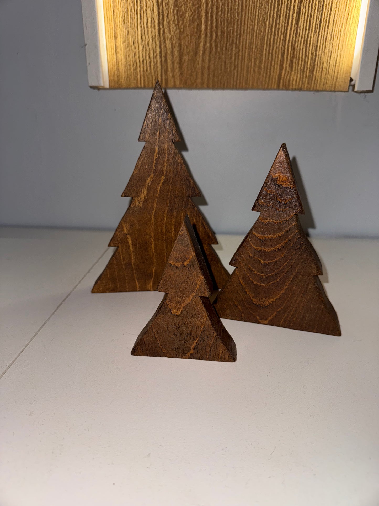 Set of 3 Wooden Christmas Trees – Handcrafted Rustic Decor. FREE Delivery..