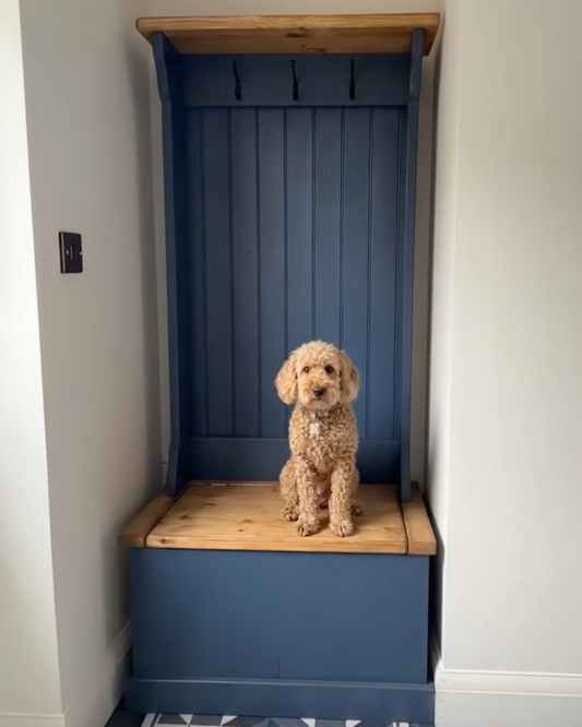 The Higham Slimline Hall Tree | Flip-Top Storage Bench & Any Farrow & Ball Colour